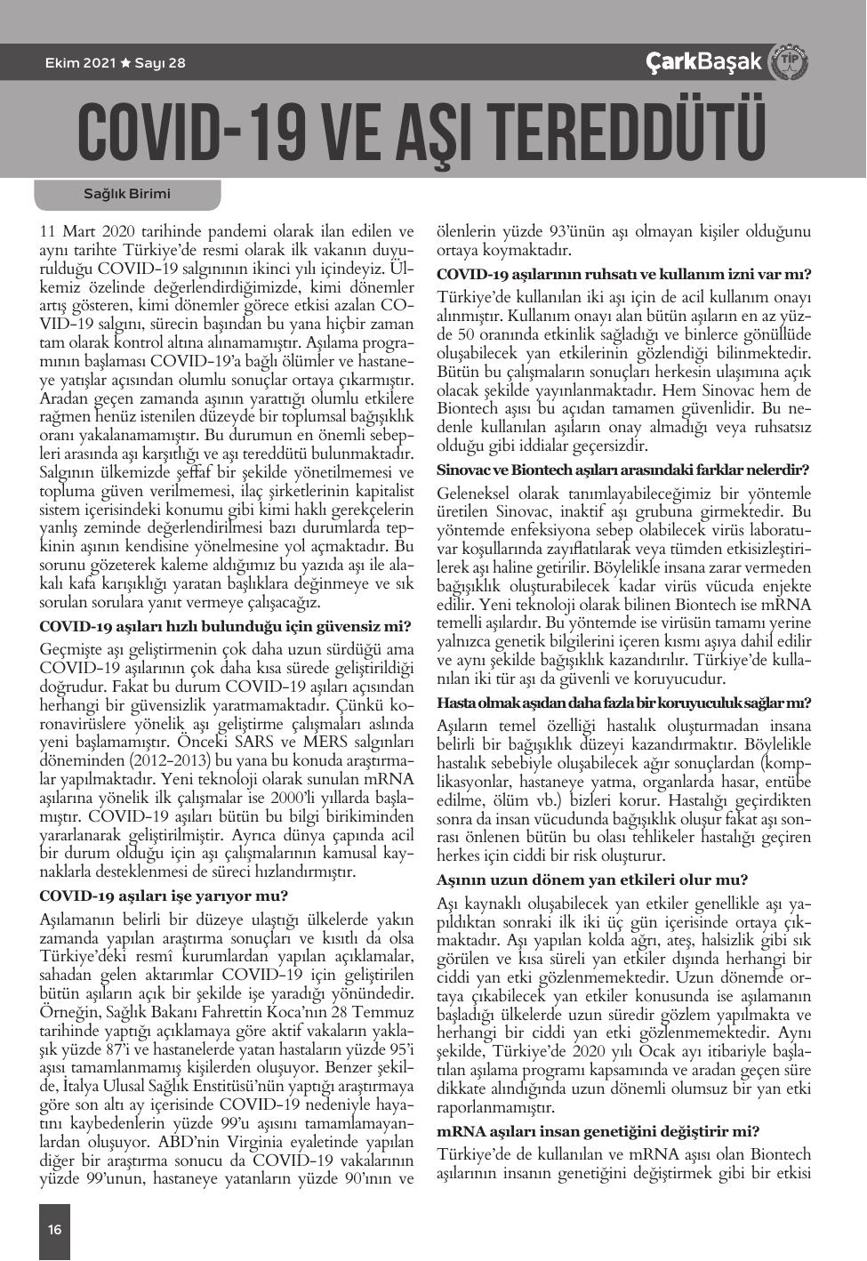 Sayı 28 - Sayfa 16